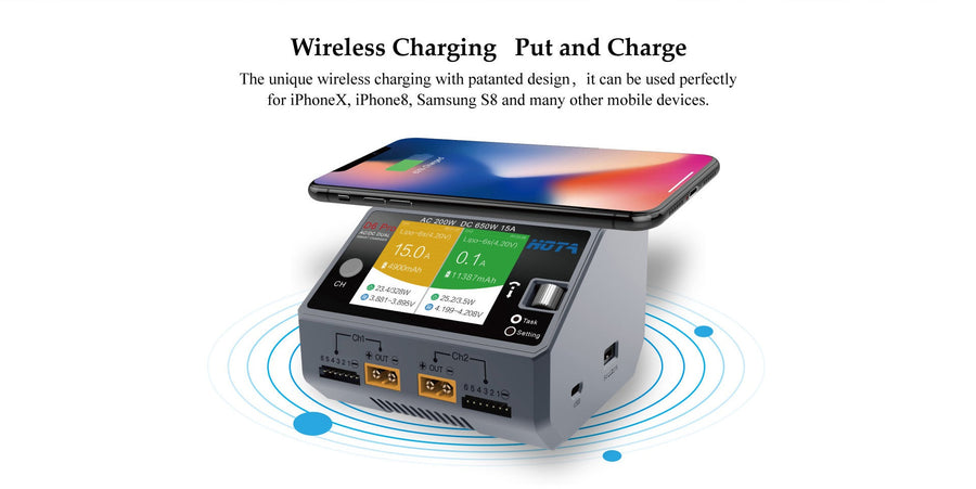 HOTA D6 Pro Wireless AC/DC Charger - Transparent Blue– PAU USA